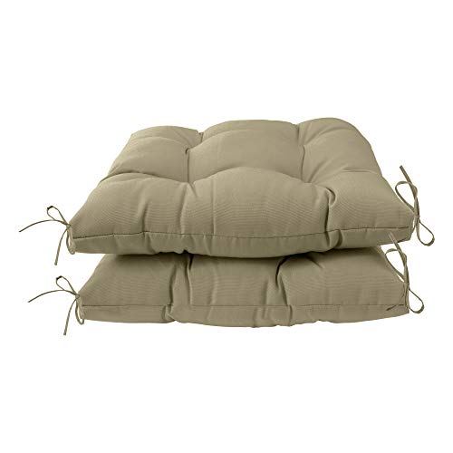 Image of QILLOWAY Indoor /Outdoor Square Seat Patio Cushion -Set of 2,19-Inches(Beige)