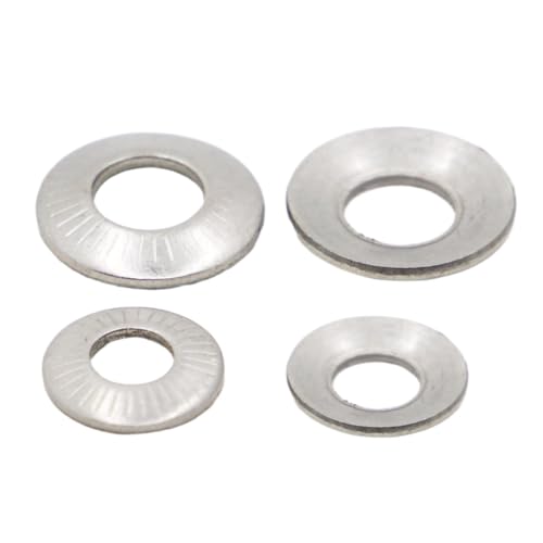 Guarnizione zigrinata in acciaio inossidabile, M3 M4 M5 M6 M8 M10 M12 M16 A2-70 Guarnizione elastica zigrinata a molla a disco seghettata con molla a disco in acciaio inossidabile 304(M5 20pcs)