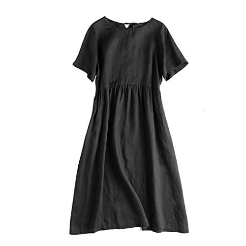 Robe d'été en coton et lin fluide et légère pour éviter la chaleur