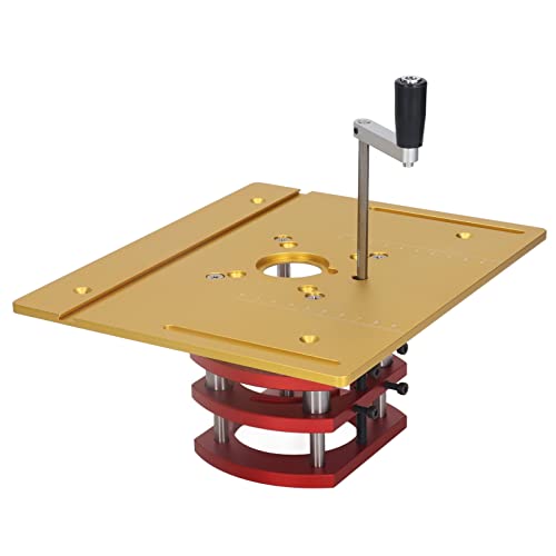 Router,Aluminum Alloy Base Stainless Steel Panel 51mm Lifting Range for Trimming Machine Motors (Gold)