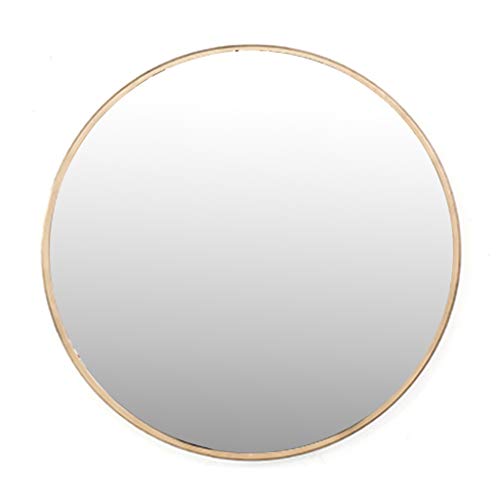 Nordic Lustro łazienkowe, okrągłe lusterko ścienne, do makijażu, metalowa rama, farba wysokotemperaturowa, wywiercone otwory z wiszącymi mocowaniami (40 cm ~ 80 cm)