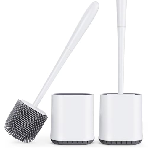 Escobillas de Baño,Escobilla WC con Secado Rápido Soporte Ventilado,escobilla baño con Cerdas Silicona para Una Limpieza Profunda