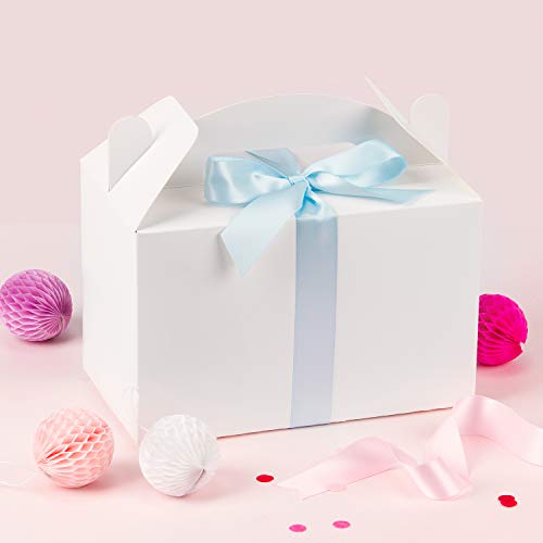Laribbons 25 Pack Treat Gift Boxes - 9.5 X 5 X 5 Inches White Paper Box Recycled Kraft Gift Box With Stickers, Perfect For Birthday, Party, Wedding #TOP6