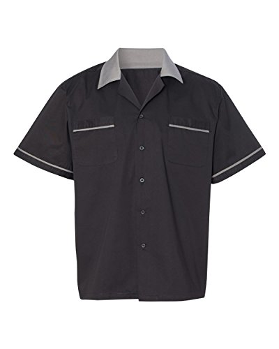 Hilton HP2244 GM Legend Bowling Shirt Black/ Steel XL