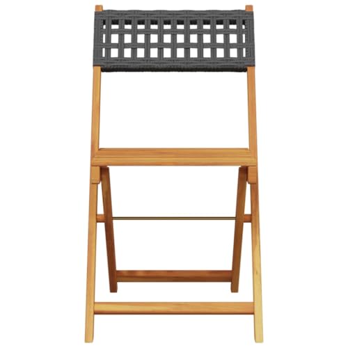 Chaises de jardin pliantes résistantes aux intempéries en polyrotin noir