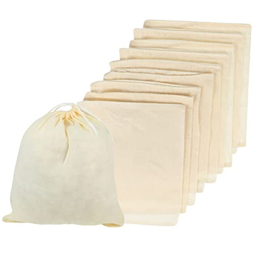 Housoutil 10 Pcs Bolsa De Algodão Com Cordão Saco De Coador De Comida Bolsas De Musselina 4x6 Saco D