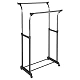 Richards Homewares Homewares Adjustable Rolling Garment, Flared Double - Rack, Chrome