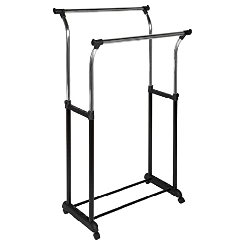 Richards Homewares Homewares Adjustable Rolling Garment, Flared Double - Rack, Chrome
