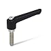 Nylon Adjustable Handle, S/S Threaded Stud, 2-15/32" Length, 1-49/64" Height, 5/16"-18 TPI Thread, 49/64" Thread Length (Pack of 2)