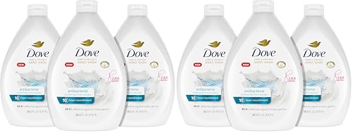 Image of Dove Antibacterial Hand Wash Care & Protects Skin from Dryness,Moisturizers More Than The Leading Ordinary Hand Soap,34 oz,(Pack of 6)