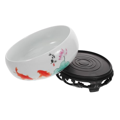 Cabilock Maceta Hidropónica De Cerámica para Flores Diseño Elegante Base De Plástico