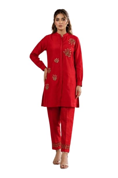Women's Rani Pant Set, Crape Fabric, M to XXXL, Lightweight and Wrinkle-Resistant, Contemporary, Kurta Top and Pant, Three-Quarter Sleeves, Regular Fit, Hand Wash Only-picture-38