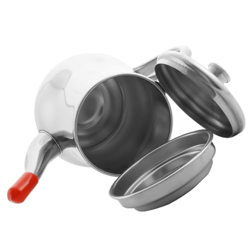 Cabilock Aceitera Acero Inoxidable con Filtro Integrado para Cocina Recipiente y Colador de Aceite Reutilizable para Separar Grasa y Almacenar Aceite Usado de Forma Saludable