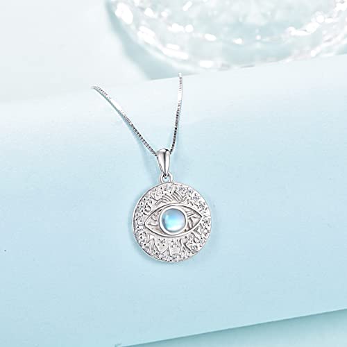 TUGHRA Evil Eye Necklace S925 Sterling Silver Evil Eye Pendant Necklaces Protection Jewelry Amulet Gift for Women Girls Boys Men Birthday Anniversary4
