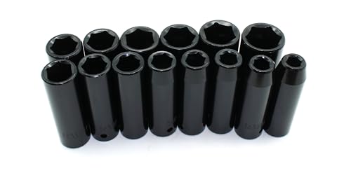 TMAX 14 pc Deep Impact Metric Socket Bit Set Cr-V, 6-Point, 10 mm - 24 mm