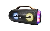 Fisher Bluetooth Speakers, Portable Wireless Speaker 20W PEAK Power Boombox w HD Sound & Lights, Water Resistant, 2H Playtime, TWS, BT 5.2, Built-in Handle, Outdoor for Home/Party/Beach/Travel/Camping