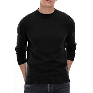 Hisir Pullover Herren Strickpullover Rundhals Pulli Männer, Bequem und Weich, Warmer Winter Pullover für Männer, Herren Basic Pullover mit Langen Ärmeln
