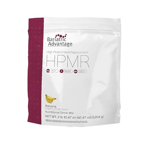 Bariatric Advantage High Protein Meal Replacement Drink Mix - Protein Powder Whey Isolate for Gastric Bypass & Sleeve Gastrectomy Patients - 28 Servings with 27 g Protein - Banana - 43.46 oz