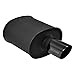 Megan Racing MR-MU-MBC-T Black Chrome 3" Exhaust Black Coated Muffler Inlet (with 3.5" Tip)