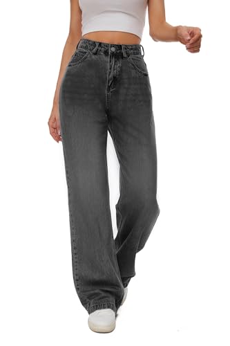 Women High Waist Wide Leg Jeans Boyfriends Stretch Long Trousers Denim Pants