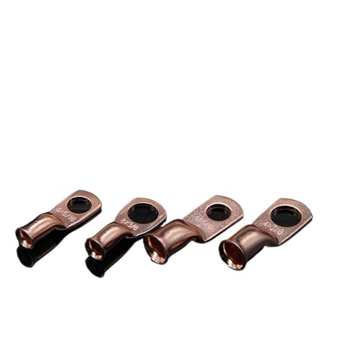 Terminales de anillo de cobre desnudo de 4/8 AWG para empalme de cables, 30 piezas