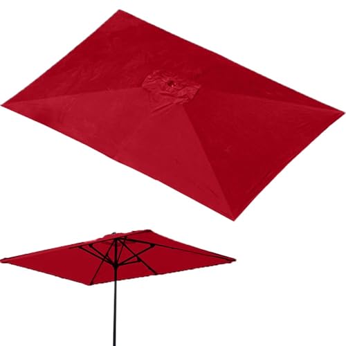 Tela de repuesto para sombrilla rectangular de 3 x 1,9 m, roja e impermeable 2