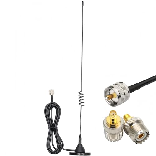 Vehicle Car Mobile Ham Radio Antenna VHF/UHF 136-174/400-470MHz PL259 + SMA | Dual Band Magnetic Ham Antenna for Amateur Mobile Radios, Marine VHF Radios, FRS/GMRS, Public Radio Scanners, Two-Way Radios