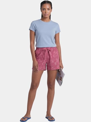 Image of Enamor Drawstring Mid Thigh Length Mid Rise Basic Shorts - Relaxed Fit, Super Soft Cotton - E062