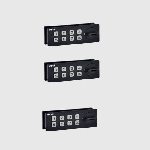 Image of Dorset Password Cabinet Lock | Pack of 3 - DG 306 Digital Furniture Lock for Drawer | Password 4 to15 Digits | One Time Password | Door Thickness 16-24 mm - Black