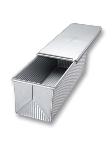 USA Pan Bakeware Pullman Loaf Pan With Cover, 9 x...