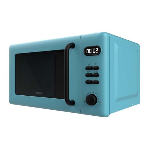 Cecotec Digitale Mikrowelle mit Grill 20L Proclean 5110 Blau. 700W in 6 Stufen und 800W Grill, Auftaumodus, Garzeit-Endsignal, Innenleuchte, 30-Minuten-Timer, Blaues Design