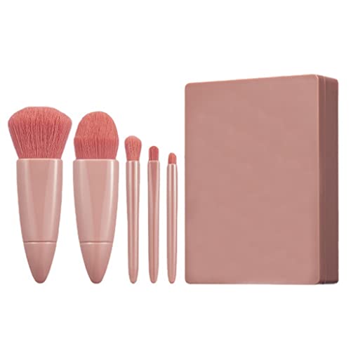 MQPALZKD Mini caja de 5 piezas, brocha de maquillaje portátil, brocha for sombra de ojos, brocha suelta, brocha de maquillaje for el cabello súper suave