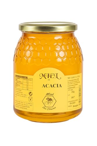 Miel de Acacia, pura de Abeja. 100% Natural. Producto Artesano de Cosecha Propia. Sabor dulce. Deliciosa Miel, color muy claro, blanco, envase 500 grs.