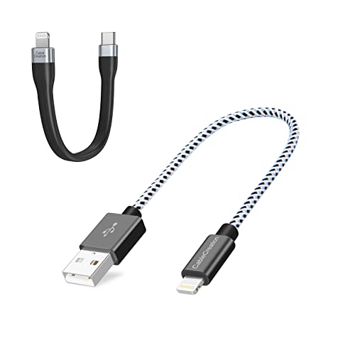 Cablecreation Bundle – 2 Items Short Iphone Charging Cable 6 Inch Braided + Short Usb C To Lightning Cable 0.5 Ft Fpc Design #TOP15