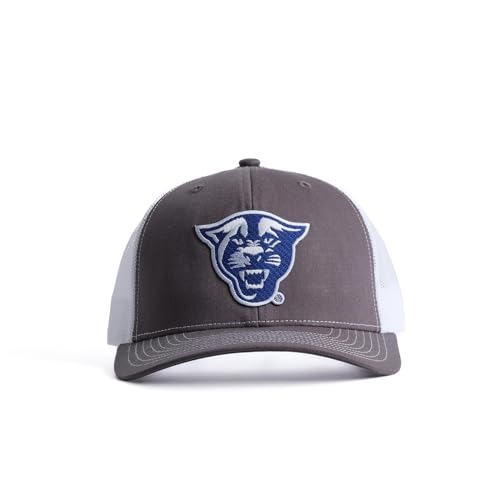 Georgia State University Hat GSU Panthers NCAA Collegiate Custom Embroidered Patch Charcoal and White Trucker Hat with Snapback Closure Baseball Cap