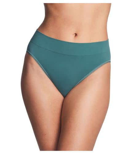 Image of Wacoal Women's Feeling Flexible Seamless Full Coverage Hi-Cut Brief Panty, 871332, Silver Pine, XX-Large