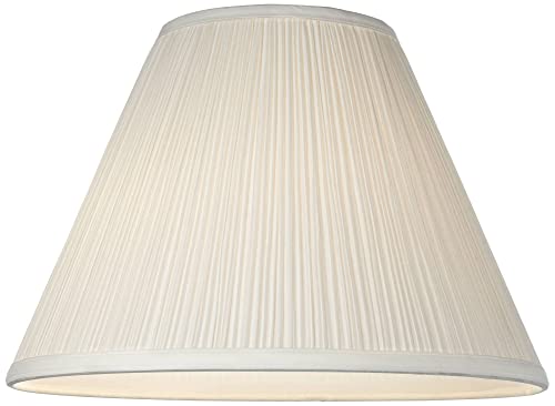 Set Of 2 White Pleated Medium Empire Lamp Shades 6.5" Top X 15" Bottom X 11" High (Spider) Replacement With Harp And Finial - Springcrest #TOP2