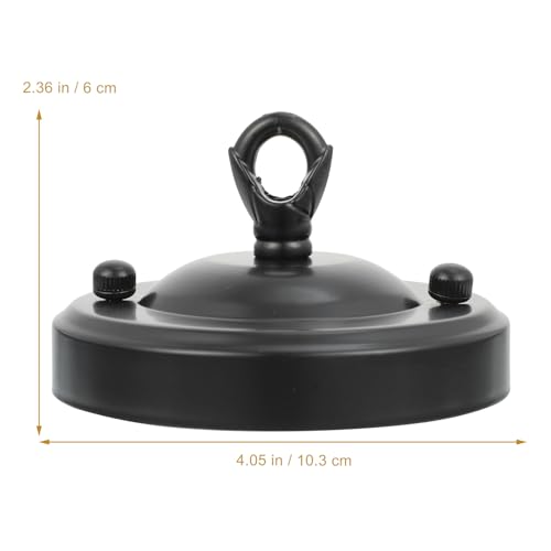 Zerodeko 丈夫実用的な鉄製シャンデリア取り付け用キャノピーキット 黒色 11cmの尖ったベース閉じた吊り下げリング付き バーや廊下に最適なシンプルファッション性のある天井キャノピー [2]