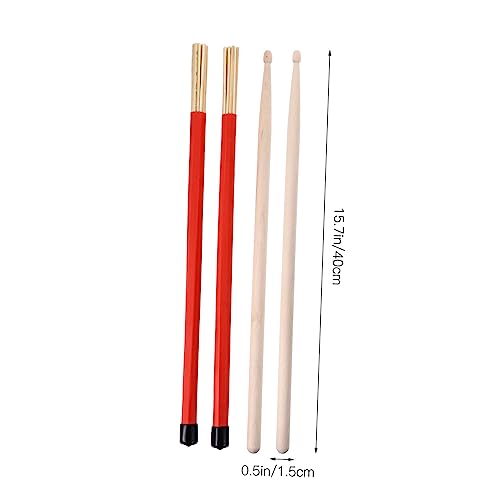 Set de Baquetas y Escobillas para Batería 40 cm Negro miniatura 2