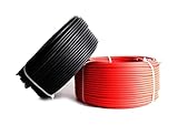 Extensión de cable fotovoltaico, Cable solar fotovoltaico (10 m, paquete de 2), rojo y negro, 4-6 mm², 10-12 AWG(6mm2,12AWG)