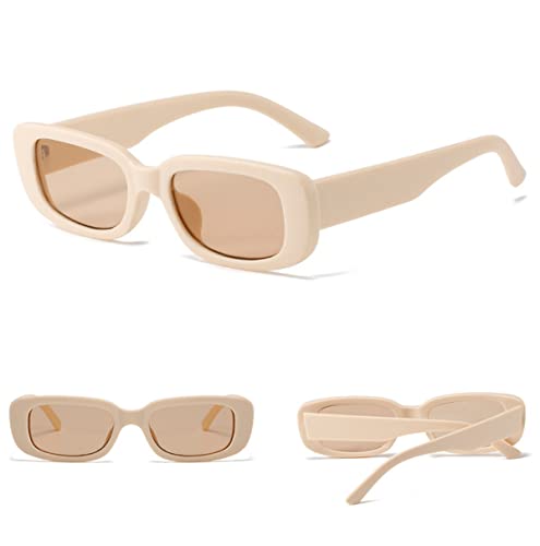 Image of IKANOO Retro Rectangle Sunglasses for Women Men Small Square Frame Trendy Y2K 90's Black Sunglasses
