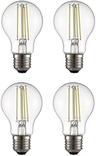 TEKLED® A60 Filament Vintage LED Bulbs | E27 Edison Screw | Energy Saving 6.5W Light Bulb 60W Equivalent | NONDIMMABLE Clear 4000K 806LM | 4-Pack | Cool White