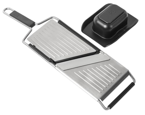 KUHN RIKON Mandolina esencial, acero inoxidable, hoja afilada, infinitamente ajustable hasta 0,5 cm