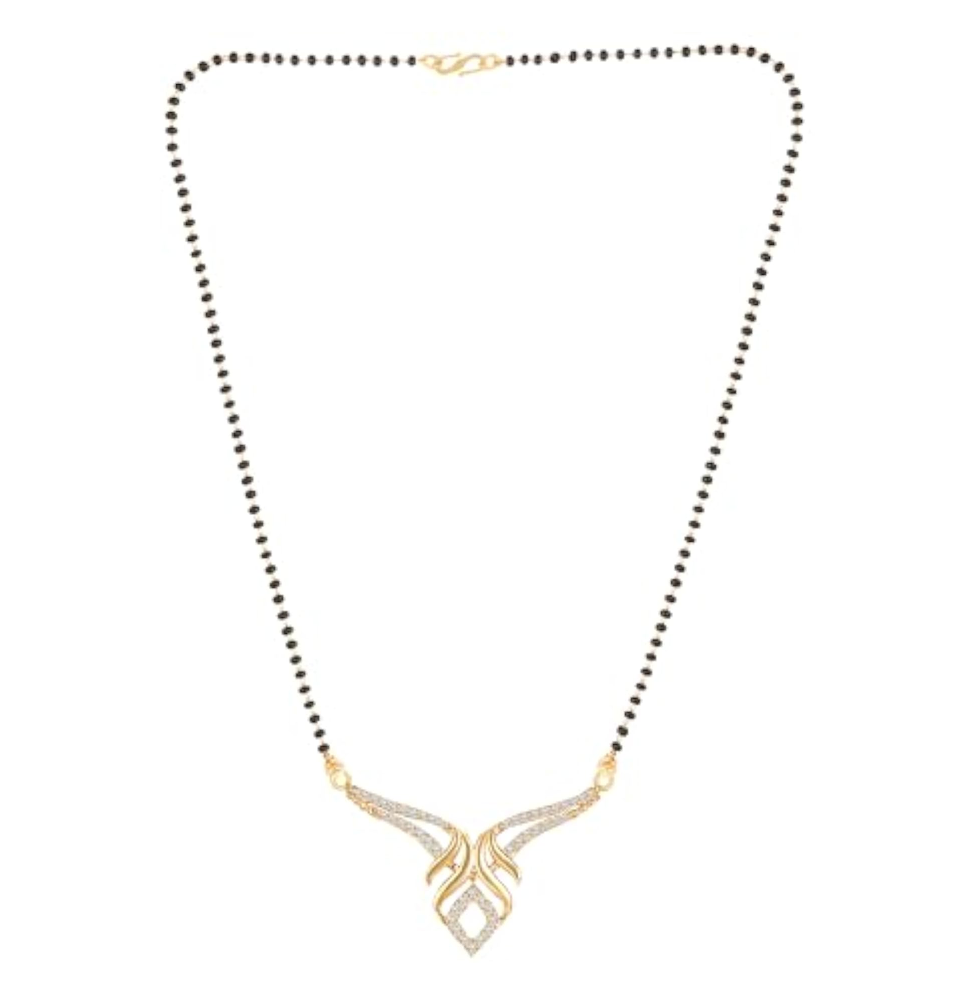 Women's Brass American Diamond Mangalsutra, Short Design