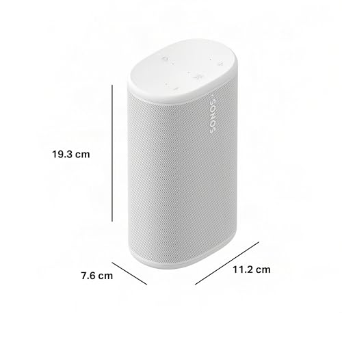 Image of Sonos Play - Portable Bluetooth Speaker with WiFi, Alexa, 24-Hour Battery Life, Charging Base - White