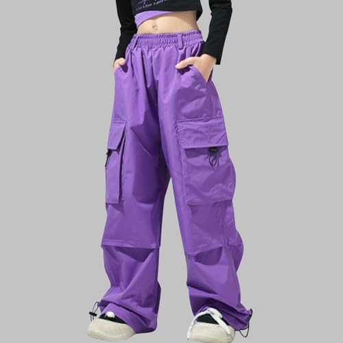 Cargo Pants for Girls 10-12 Summer Trendy Cute High Waisted Workout Hiking Pants Casual Baggy Quick Dry Boy Joggers2