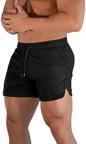 FLYFIREFLY Men's Gym Workout Shorts Running Lightweight Athletic Short Pants Bodybuilding Training Black