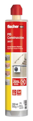 fischer - FIS Construcción 300F 300 ml | Resina viniléster sin estireno | Taco químico para fijación en hormigón y ladrillo hueco con tamiz | Curado rápido