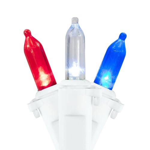 Northlight Patriotic LED Mini Christmas Lights - 15.5' - White Wire - 50ct