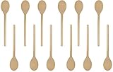 Kitchen Wooden Oval Spoons Mixing Baxing Cooking & Serving Utensils Craft, Beechwood 12 inch-Set of 12 BICB